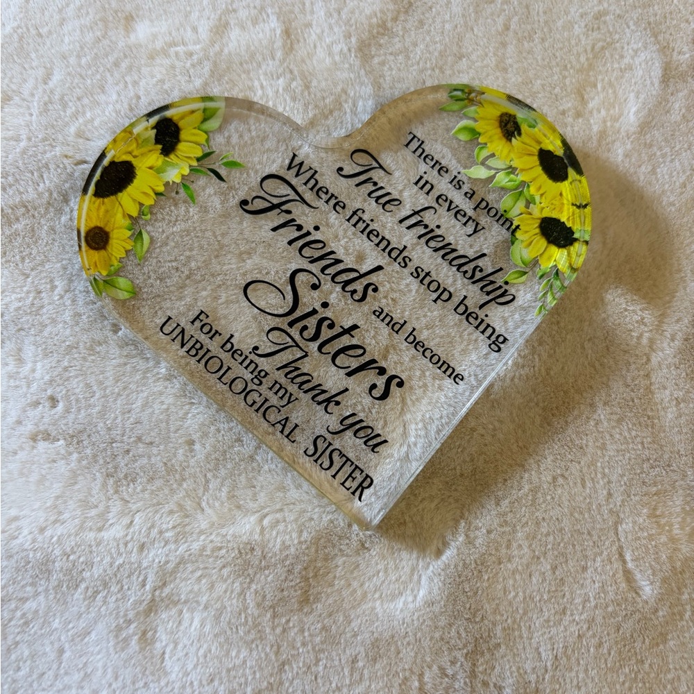 Meaningful Friendship Acrylic Heart Block